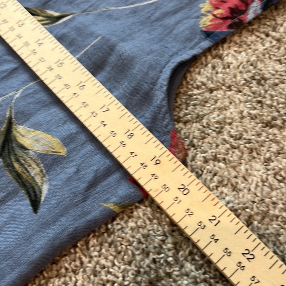 100%‎ Linen Floral Midi dress size M 8 10 Made In Italy Beach CottageCore cruise - Picture 13 of 16